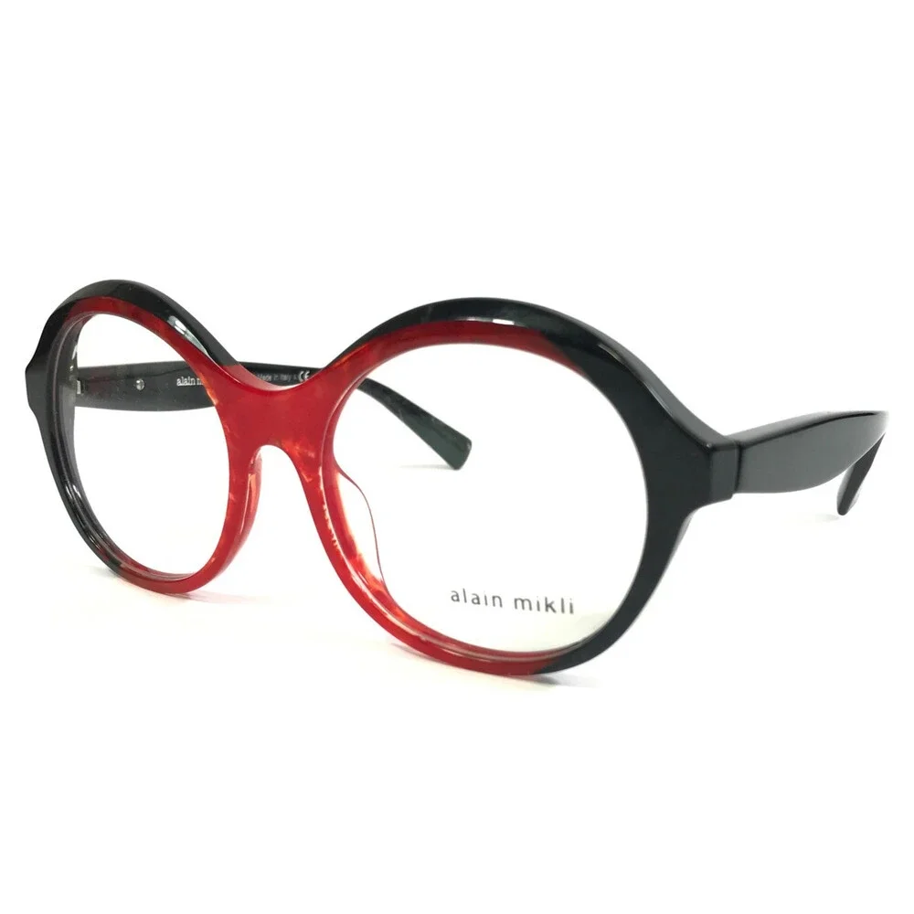 Alain Mikli Eyeglasses Frames Floretta A03118 005 Black Red Marble 54-18-140